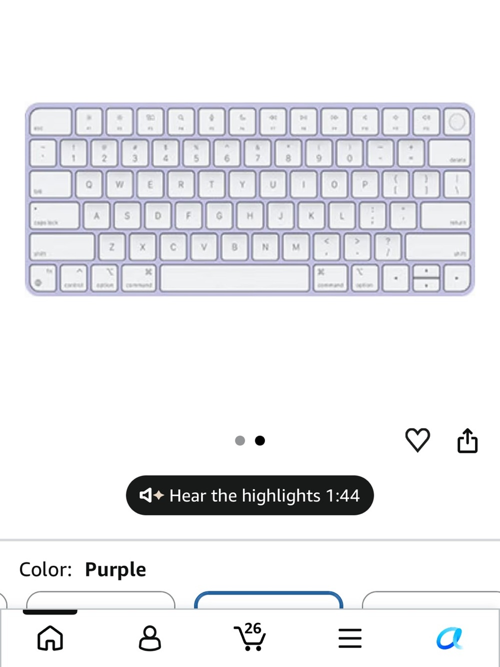 Apple Wireless Magic Keyboard — Lavender Accent